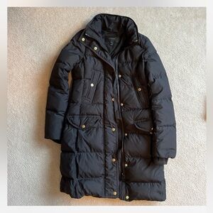 J Crew Feather Down Long Puffer Jacket Size xxs
